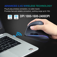 Load image into Gallery viewer, Vertical Wireless Mouse Game Rechargeable Ergonomic Mouse RGB Optical USB Mice For Windows Mac 2400 DPI 2.4G