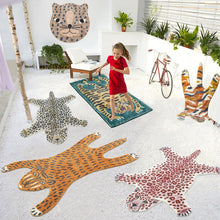 Load image into Gallery viewer, Leopard Shaped Children's Bedroom Carpets Home Decor Light Luxury Fashion Minimalist Cute Cartoon IG Soft Bedside Polyester Rugs