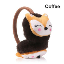 Load image into Gallery viewer, Cute cartoon fox winter warm earmuffs plush thick cotton girls girls boys warm earmuffs outdoor sports ear protection