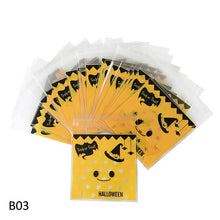Load image into Gallery viewer, Cute Halloween Candy Bag Pumpkin Ghost Cookie Dessert Packaging Bags Self-adhesive Plastic Bags Supplies Trick Or Treat Gifts