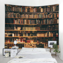 Load image into Gallery viewer, Library bookshelf tapestry environmentally friendly printing soft and easy-care decorative hanging cloth