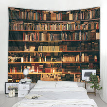 Load image into Gallery viewer, Library bookshelf tapestry environmentally friendly printing soft and easy-care decorative hanging cloth