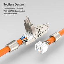 Load image into Gallery viewer, Cat6A Cat7 Cable Extender Junction Adapter Connection Box RJ45 Lan Cable Extension Connector Full Shielded Toolless