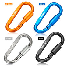 Load image into Gallery viewer, 9 PCS Survival D-ring Locking Carabiner Clip Set Screw Lock Hanging Hook Buckle Karabiner Camping Climbing Equipment