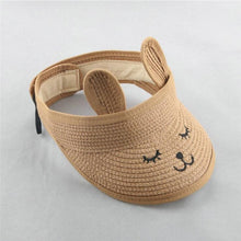 Load image into Gallery viewer, Lovely Smile Summer Empty Top Wide Brim Straw Visor Cap For Baby Props Kids Child Adjustable Cute Sun Hat For Boys Girls