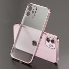 Load image into Gallery viewer, Luxury Plating Square Frame Matte Soft Silicone Case for iPhone 11 12 Pro Max Mini XR X XS 7 8 Plus SE 2020 Transparent Cover