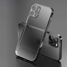 Load image into Gallery viewer, Luxury Plating Square Frame Matte Soft Silicone Case for iPhone 11 12 Pro Max Mini XR X XS 7 8 Plus SE 2020 Transparent Cover