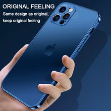 Load image into Gallery viewer, Luxury Plating Square Frame Matte Soft Silicone Case for iPhone 11 12 Pro Max Mini XR X XS 7 8 Plus SE 2020 Transparent Cover