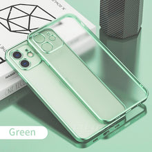 Load image into Gallery viewer, Luxury Classic Square Plating Frame Transparent Case For iPhone 12 11 Pro Max Mini X XS XR 7 8 Plus SE 2020 Soft Silicone Cover