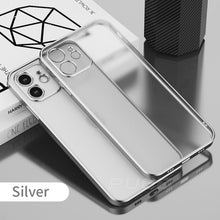 Load image into Gallery viewer, Luxury Classic Square Plating Frame Transparent Case For iPhone 12 11 Pro Max Mini X XS XR 7 8 Plus SE 2020 Soft Silicone Cover
