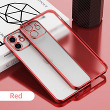 Load image into Gallery viewer, Luxury Classic Square Plating Frame Transparent Case For iPhone 12 11 Pro Max Mini X XS XR 7 8 Plus SE 2020 Soft Silicone Cover