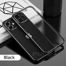 Load image into Gallery viewer, Luxury Classic Square Plating Frame Transparent Case For iPhone 12 11 Pro Max Mini X XS XR 7 8 Plus SE 2020 Soft Silicone Cover
