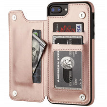 Load image into Gallery viewer, Luxury Slim Fit Premium Leather Cover For iPhone 11 12 mini Pro XR XS Max X 6 6s 7 8 Plus Wallet Card Slots Shockproof Flip Case