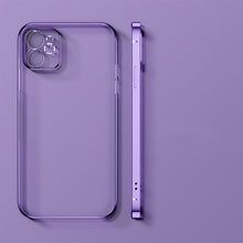 Load image into Gallery viewer, Luxury Square Frame Plating TPU Transparent Case for iPhone 12 11 Pro Max Mini iPhone X XR XS 7 8 Plus SE 2020 Soft Clear Cover