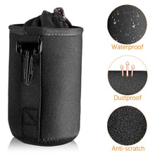 Load image into Gallery viewer, Waterproof Camera Lens Bag Drawstring Bag with S M L XL Size for Canon Sony Nikon DSLR Camera Lens Barrel Case with Hook