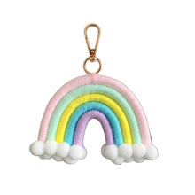 Load image into Gallery viewer, Macrame Rainbow Wall Hanging Decoration Boho Home Decor Party Supplies Baby Shower Dorm Kid Room Wood Bead Tassels Ornaments