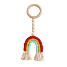 Load image into Gallery viewer, Macrame Rainbow Wall Hanging Decoration Boho Home Decor Party Supplies Baby Shower Dorm Kid Room Wood Bead Tassels Ornaments