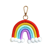 Load image into Gallery viewer, Macrame Rainbow Wall Hanging Decoration Boho Home Decor Party Supplies Baby Shower Dorm Kid Room Wood Bead Tassels Ornaments