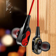 Load image into Gallery viewer, 3.5mm in-Ear Earphones Super Bass Dual Drive Headset Earbuds Earphone With Mic Universal For Smart Phone