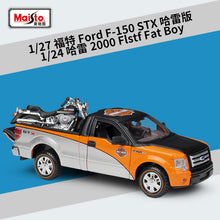 Load image into Gallery viewer, 1:24 1948 Ford F-1 pickup truck + motorcycle die-casting simulation alloy car model crafts decorative collection of toy t