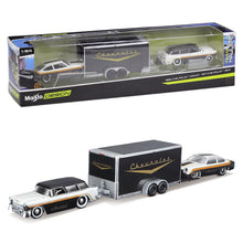 Load image into Gallery viewer, 1:64 2010 RAPTOR /2017 FORD GT HERITAGE Die casting manufacturing trailer model simulation model alloy car collection