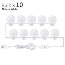 Load image into Gallery viewer, Makeup Mirror Vanity LED Light Bulbs USB Charging Port Mirror Lights Touch Adjustable Brightness Makeup Lighting Bulbs