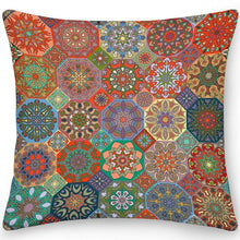 Load image into Gallery viewer, Polyester Pillow Case Square Cushion Cover Throw Pillow Double Sides Ethnic Flower Bohemian Office Sofa Pillows Home Decoration