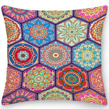 Load image into Gallery viewer, Polyester Pillow Case Square Cushion Cover Throw Pillow Double Sides Ethnic Flower Bohemian Office Sofa Pillows Home Decoration