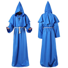 Load image into Gallery viewer, Medieval Halloween Christian Friar Priest Robes Witch Wizard Cloak Cape Party Death Ghost Vampire Devil Demon Cosplay Costume for Adult