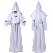 Load image into Gallery viewer, Medieval Halloween Christian Friar Priest Robes Witch Wizard Cloak Cape Party Death Ghost Vampire Devil Demon Cosplay Costume for Adult
