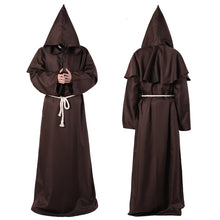Load image into Gallery viewer, Medieval Halloween Christian Friar Priest Robes Witch Wizard Cloak Cape Party Death Ghost Vampire Devil Demon Cosplay Costumes