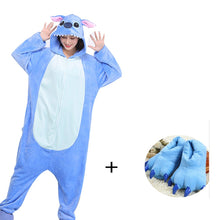 Load image into Gallery viewer, Men Pajamas (XXL 180-200CM) Kigurumi Onesie For Adults Women Slipper Zipper Animal Pyjamas One-Piece Pijama Cosplay Costume Gift