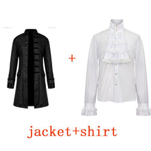 Load image into Gallery viewer, Men Steampunk Trench Coat / Shirt Vintage Prince Overcoat Medieval Renaissance Jacket Victorian Edwardian Cosplay Costume