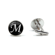 Load image into Gallery viewer, Men's Fashion A-Z Single Alphabet Cufflinks Silver Color Letter Cuff Button for Male Gentleman Shirt Wedding Cuff Links Gifts