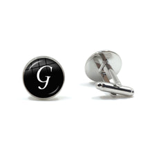 Load image into Gallery viewer, Men's Fashion A-Z Single Alphabet Cufflinks Silver Color Letter Cuff Button for Male Gentleman Shirt Wedding Cuff Links Gifts