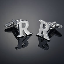 Load image into Gallery viewer, Men's French Shirt Cuff Links Male Cuff Links for Men Gift for Men 26 Letters A-Z High Quality Brass Silver Color Cufflinks