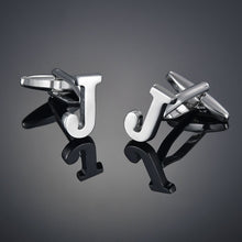 Load image into Gallery viewer, Men's French Shirt Cuff Links Male Cuff Links for Men Gift for Men 26 Letters A-Z High Quality Brass Silver Color Cufflinks