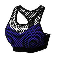 Load image into Gallery viewer, Mesh Sports Bra Hollow Out Sport Top Seamless Fitness Yoga Bras Women Gym Top Padded Running Vest Shockproof Push Up Crop Top