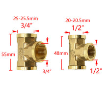 Load image into Gallery viewer, Brass 1/4“ 1/2 3/4 1inch Male Female Thread Connector Elbow Tee Cross Water Splitter Repair Copper Fittings Reducing Connector 1pcs