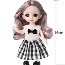 Load image into Gallery viewer, Mini 16cm BJd Doll 13 Movable Joint Girl Doll 3D Big Eyes 1/12 Fashion Princess Doll DIY Dress Up Toy Doll With Clothes Gift