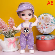 Load image into Gallery viewer, Mini 16cm BJd Doll 13 Movable Joint Girl Doll 3D Big Eyes 1/12 Fashion Princess Doll DIY Dress Up Toy Doll With Clothes Gift