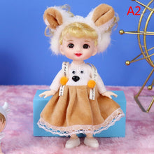 Load image into Gallery viewer, Mini 16cm BJd Doll 13 Movable Joint Girl Doll 3D Big Eyes 1/12 Fashion Princess Doll DIY Dress Up Toy Doll With Clothes Gift