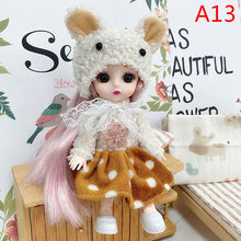 Load image into Gallery viewer, Mini 16cm BJd Doll 13 Movable Joint Girl Doll 3D Big Eyes 1/12 Fashion Princess Doll DIY Dress Up Toy Doll With Clothes Gift