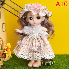 Load image into Gallery viewer, Mini 16cm BJd Doll 13 Movable Joint Girl Doll 3D Big Eyes 1/12 Fashion Princess Doll DIY Dress Up Toy Doll With Clothes Gift