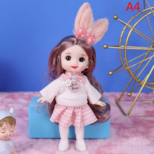 Load image into Gallery viewer, Mini 16cm BJd Doll 13 Movable Joint Girl Doll 3D Big Eyes 1/12 Fashion Princess Doll DIY Dress Up Toy Doll With Clothes Gift