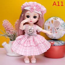 Load image into Gallery viewer, Mini 16cm BJd Doll 13 Movable Joint Girl Doll 3D Big Eyes 1/12 Fashion Princess Doll DIY Dress Up Toy Doll With Clothes Gift