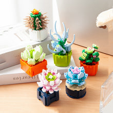 Load image into Gallery viewer, Mini Flower Building Blocks Home Desktop Succulent Potted Ornaments Diy Small Particles Puzzle Assembled Children's Toy Gift