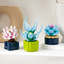 Load image into Gallery viewer, Mini Flower Building Blocks Home Desktop Succulent Potted Ornaments Diy Small Particles Puzzle Assembled Children's Toy Gift