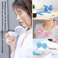 Load image into Gallery viewer, Mini Fan Hands-free Neck Fan Rechargeable Battery Small Portable Sports Fan