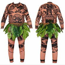 Load image into Gallery viewer, Maui Tattoo T Shirt/Pants Halloween Adult Mens Women Cosplay Costumes with Leaves Decor Blattern Halloween Adult Cosplay